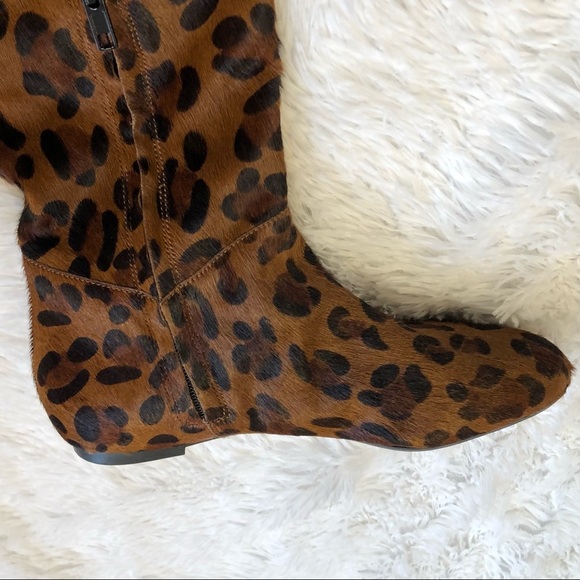 Sam Edelman James Knee High Leopard Print Calf Hair Boot Women’s Size 6 - Picture 8 of 14
